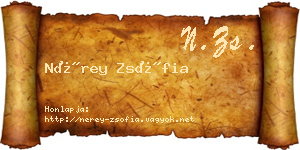 Nérey Zsófia névjegykártya